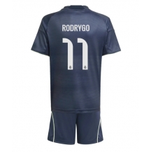 Real Madrid Rodrygo Goes #11 Uit tenue Kids 2025-26 Korte Mouwen (+ broek)