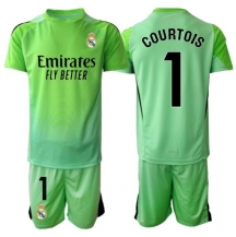 Real Madrid Thibaut Courtois #1 Keeper Uit tenue Kids 2025-26 Korte Mouwen (+ broek)