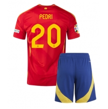 Spanje Pedri Gonzalez #20 Thuis tenue Kids EK 2024 Korte Mouwen (+ broek)