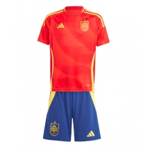 Spanje Thuis tenue Kids EK 2024 Korte Mouwen (+ broek)