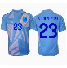 Spanje Unai Simon #23 Keeper Thuis tenue EK 2024 Korte Mouwen