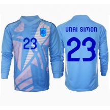 Spanje Unai Simon #23 Keeper Thuis tenue EK 2024 Lange Mouwen