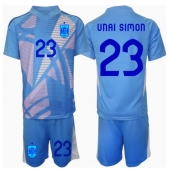 Spanje Unai Simon #23 Keeper Thuis tenue Kids EK 2024 Korte Mouwen (+ broek)