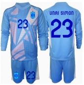Spanje Unai Simon #23 Keeper Thuis tenue Kids EK 2024 Lange Mouwen (+ broek)