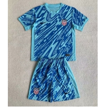 Verenigde Staten Keeper Thuis tenue Kids Copa America 2024 Korte Mouwen (+ broek)